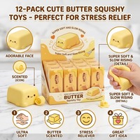 Jouet Squishy Géant en PU Ultra-doux Super-humide à Rebond Lent en Forme de Bâton de Beurre pour Soulager le Stress des Adolescents