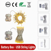 Guirnalda de Luces LED Decorativas para Exteriores, Funciona con 3 Pilas AA, 10 Metros, 100 LED, con Modos de Parpadeo y Destello, para Navidad, Festivales y Días Festivos