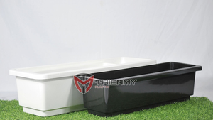 Jardinière en plastique, pot de paysage en plastique, porte-pot rectangulaire pour la plantation de plantes succulentes, jardin d'intérieur, moderne, léger - Product Image 3