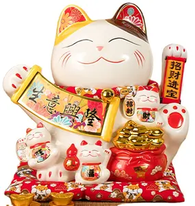 Toko kucing keberuntungan tangan listrik keramik Jepang ornamen hadiah dekorasi seni dan kerajinan keramik Maneki neko
