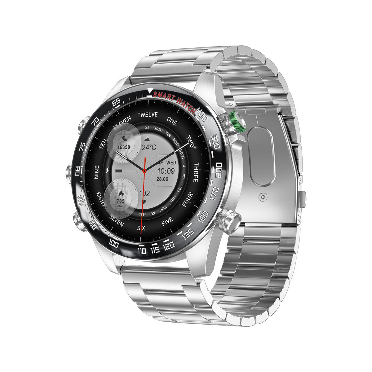 Bouton vert argent 1