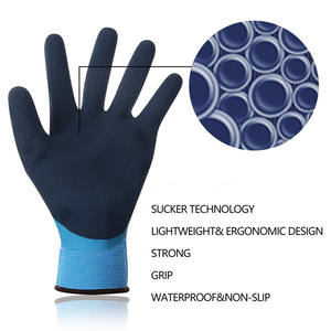 Gant de travail d'hiver enduit de latex doublé de polaire thermique de production à froid à 30 degrés gant d'hiver en caoutchouc - Product Image 3