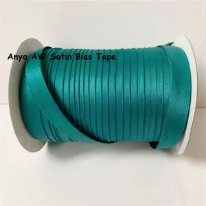 100% Polyester Single Fold Satin Bias Binding Tape bekleidungs zubehör And Trimming polyester bias band