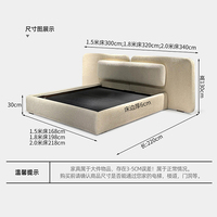 Lit double moderne de luxe français KMJ, grand format, blanc, pour chambre à coucher, 1,5 à 1,8 mètres, modulaire, pour appartement, hôtel, lit moelleux