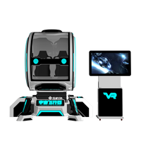 Simulador de Vuelo VR 9D con Visión Libre de 360 Grados, Máquina de Juego de Aviones Metálicos para Interiores, Ideal para Centros de Entretenimiento y Compras