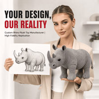 Fabricant de jouets en peluche mascotte rhinocéros personnalisés OEM ODM Vente en gros Poupée réaliste en peluche pour mascottes de marque et articles cadeaux