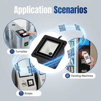 EDOO F46-Y OEM&ODM Escáner de Código de Barras de Montaje Fijo, Lector de Códigos QR 2D, Módulo de Escaneo Integrado para Kiosco, Máquina Expendedora, USB RS232
