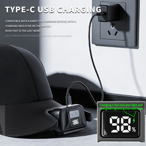 M926 <b>Hat</b> Lamp USB Rechargeable Digital <b>Display</b> LED Fishing Cap Clip Light - Product Image 1