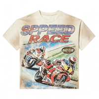 T-shirt personnalisé pour homme, en coton épais, délavé à l'acide, coupe oversize, imprimé DTG, style streetwear, coupe carrée, t-shirt court pour homme