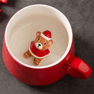 แก้วกาแฟเซรามิกรูปตัวการ์ตูนคริสต์มาส<span class=keywords><strong>3D</strong></span> ขนาด350มล. สำหรับใช้ซ้ำได้ของขวัญตกแต่งบ้านและกาแฟ - Product Image 3