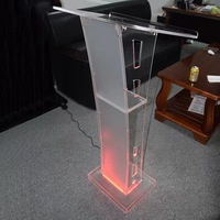 Podio de Acrílico Portátil, Reciclable y Ecológico, Moderno, para Salón Escolar, Conferencias, Presentaciones, PMMA, Púlpito de Iglesia