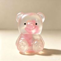 Jouet anti-stress en forme d'ours mignon en gelée transparente à l'huile de coco, avec tranche de fruit à l'intérieur, souple et extensible