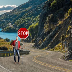 Telescopic Stretchable nhân viên hai mặt dừng/chậm bảo vệ mái chèo tổ ong phản chiếu Đường dừng dấu hiệu - Product Image 5