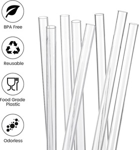 Paquete de 8 Pajitas de Repuesto para Vasos Stanley de 40oz y 30oz, Pajitas Reutilizables de Plástico Duro de 12.5 Pulgadas con 2 Cepillos de Limpieza, Libres de BPA - Product Image 3