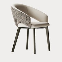 Chaise de salle à manger moderne en métal de style italien minimaliste haut de gamme avec dossier, fauteuil en cuir véritable