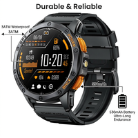 Montre connectée GPS 6 satellites K67 avec lampe torche LED, écran AMOLED 1,43 pouces toujours actif, montre connectée robuste