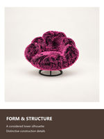 Fauteuil pivotant moderne en fausse fourrure, fauteuil d'appoint, canapé individuel à pattes d'ours pour salon, coin lecture