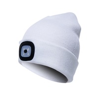 Illuminazione a LED a maglia 100% cappello in lana acrilica grande inverno ricaricabile caldo berretti luminosi
