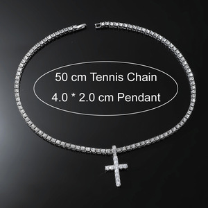 2026 New Simple Popular Design Hiphop Gold Silver Plated Alloy <b>Cross</b> Pendant Necklace Exquisite Cuban Link <b>Chain</b> Men's Necklaces - Product Image 4