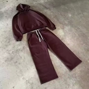 Plain <b>Thick</b> 500/400gsm Boxy Blank Hoodie Mens Cotton Oversized Fleece Custom Hoodie Manufacturer Heavyweight Cropped Hoodie - Product Image 5