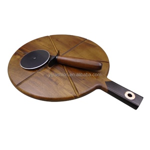 Acacia עץ עגול לחם & פיצה מגש הגשה וגלגל סט - Product Image 2