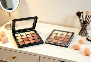 Palette de fards à paupières 16 couleurs, tendance, tons terreux, fini mat et nacré, longue tenue, waterproof, nude. - Product Image 4