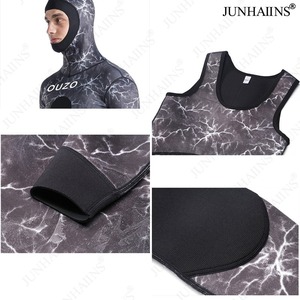 준하이다이브 프리미엄 카모플라주 2피스 네오프렌 성인 잠수복 1.5mm 3mm 스피어피싱 스쿠버 다이빙 슈트 프린트 후드 남성용 - Product Image 5