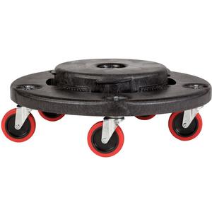 Carrello Silenzioso Rotondo con Ruote Rosse e 4 Rotelle, Carrello Portaoggetti - Product Image 1