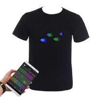 App Control Bluetooth Programmable Led T-shirt Dj LED Tshirt Batterie intégrée Défilement Texte Animation Message Matrice Affichage