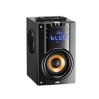 Haut-parleur Karaoké Portable en Bois Sans Fil 5.0 avec Télécommande, Horloge, Subwoofer, Son Stéréo et Audio Haute Qualité