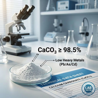 Carbonate de Calcium (CaCO3) de Qualité Alimentaire, Poudre Blanche, CAS 471-34-1, pour Prémélange Alimentaire et Produits Chimiques Inorganiques pour Usines d'Aliments pour Animaux