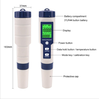 Testeur de qualité de l'eau 5 en 1 le plus récent TDS/EC/PH/Salinité/TEMP avec électrode remplaçable, mesureur de sel