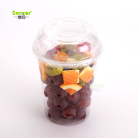 Bols en plastique PET transparents de 8/12/16 oz, logo personnalisé, bol à açaï, yaourt, gobelet à fruits, impression, emballage