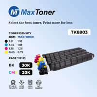 Cartouche de toner MaxToner TK8803 TK-8803 compatible avec Kyocera ECOSYS P8060cdn CMYK Professionnel