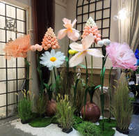 X913 personnalisé mobile grand ensemble de fleurs en Organza soie artificielle fleur en papier géant pour la fête de mariage événement toile de fond décoration de scène