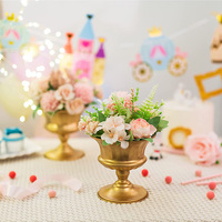 VENTE FLASH Mini Urne Métallique Cache-Pot Piédestal Vase Support de Fleurs Vase à Fleurs en Métal pour Événement Anniversaire Décoration Maison