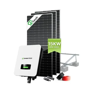 Sunway 10kw Op Net Gebonden Solarpower Energiesysteem 20kw Compleet Zonnestelsel Voor Thuis