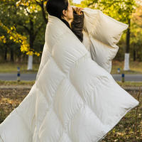 Vente en gros Ensemble de couette de luxe en duvet d'oie et de canard pour l'hiver Taille King & Queen Couette super douce Couette rembourrée en polyester