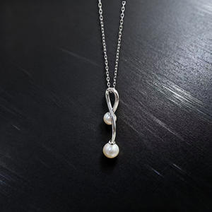 Pendentif en argent S925 31457DIY, perles de 5 à 7 mm, support vide, collier à double perle, accessoires de mode, pendentifs en perles DIY, breloques - Product Image 4