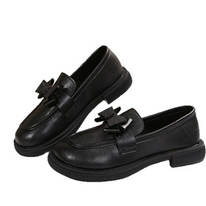 Zapatos de Mujer de Piel con Lazo, Estilo Británico, de Dos Usos, de Caña Baja, Sin Cordones, Talla Grande, Nueva Colección de Primavera - Product Image 5