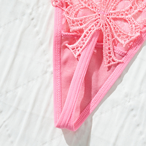 Nuovo Sexy Perizoma Trasparente in <span class=keywords><strong>Pizzo</strong></span> con Grande Fiore Ricamato e Fiocco, Asciugatura Rapida, Vita Bassa, Intimo Femminile - Product Image 5
