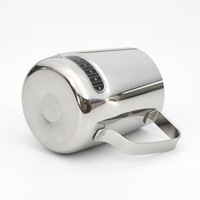 Tasse à expresso et café latte, mug en métal pour barista avec indicateur de température, acier inoxydable 304 pour servir du lait et du café