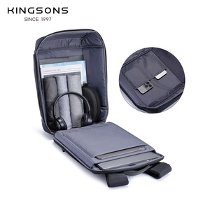 Kingsons Men's <b>Backpack</b> 20-35L Waterproof Business Travel Ultralight Laptop Bag Solid Color <b>Black</b> And Blue - Product Image 3