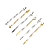 Chaîne d'extension à fermoirs mousquetons en acier inoxydable plaqué or 18 carats pour la fabrication de colliers et bracelets faits main DIY