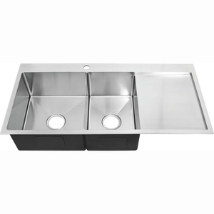 Cao cấp thép không gỉ 304 nhà bếp Sinks nhà máy vàng Nhà sản xuất siêu lớn đôi Nano bồn rửa drainboard evier de ẩm thực - Product Image 3