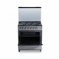 Cuisinière à gaz à 5 brûleurs écoénergétique avec four, cuisinière domestique robuste en acier inoxydable pour les grandes repas en famille
