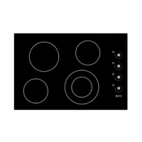 Système de cuisson à induction invisible en verre portable 6600W Appareil électroménager de cuisine électrique Plaque de cuisson intégrée 4 brûleurs Cuisinières