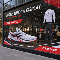 Écran LED transparent personnalisé en verre pour vitrine de magasin de vêtements de sport