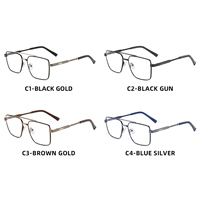 Monturas de Gafas para Hombre de Estilo Ejecutivo con Diseño Nuevo, Bloqueo de Luz Azul, Bisagra Sólida, Cuadradas Clásicas, para Todo Tipo de Rostro