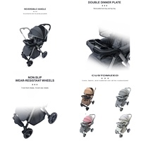 Chaise haute multifonction pour bébé avec bureau d'étude, plateau à 3 niveaux, repose-pieds réglable, pliable, verrouillage à un clic, roulettes, vente en gros, usine OEM